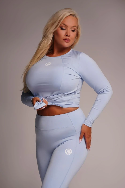 Niebieski komplet sportowy - legginsy + bluza  ( r. 46-52)