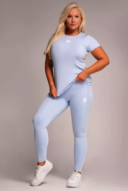 Niebieski komplet sportowy - legginsy + bluza  ( r. 46-52)