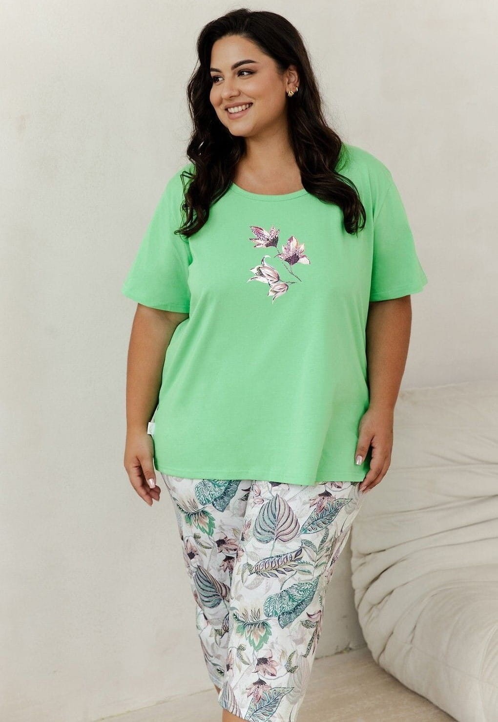 Piżama plus size Lia 3373 Zielona