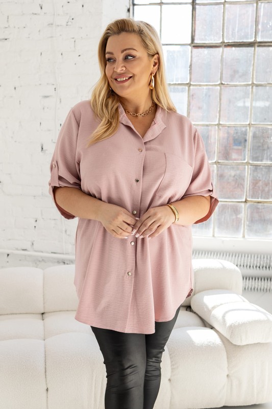 Koszula plus size z kieszonką na biuście ( 46-56) 