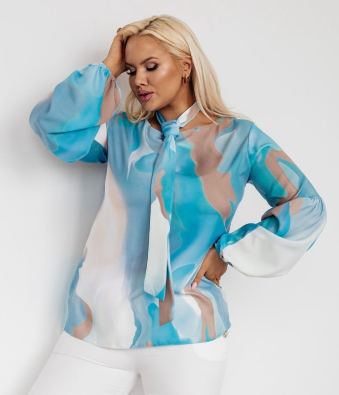 Bluzka plus size z paskiem ( r. 44-48) 