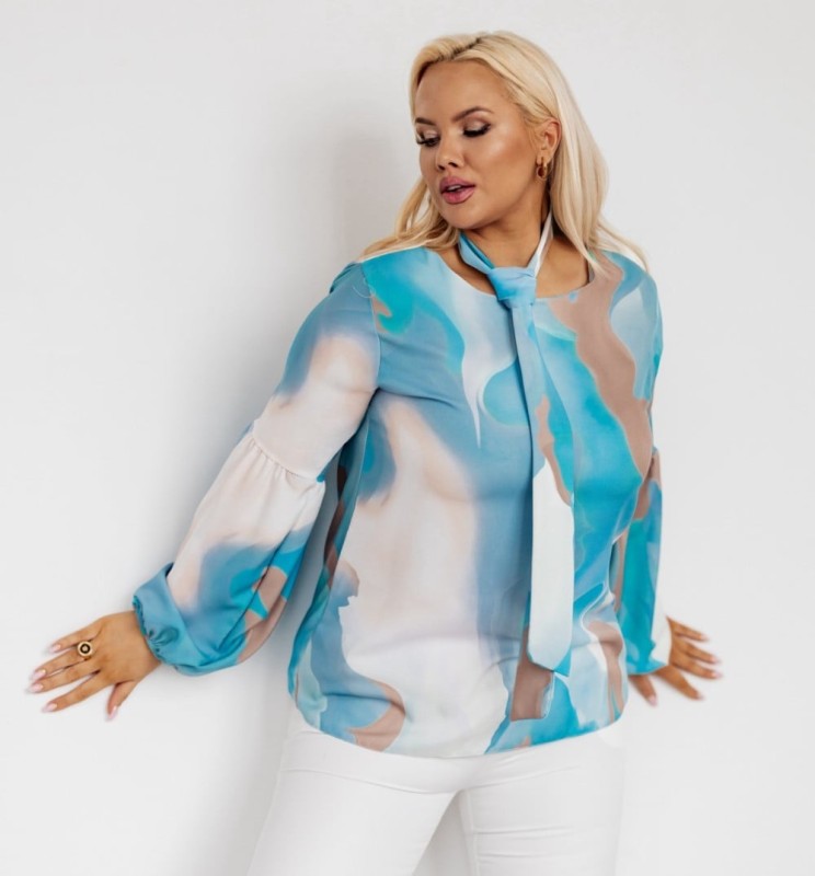 Bluzka plus size z paskiem ( r. 44-48) 