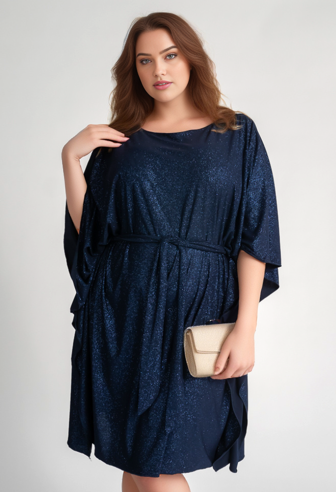 Sukienka plus size nietoperz brokatowy ( r. 46-56)  