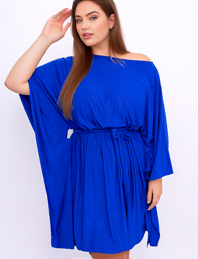 Sukienka plus size nietoperz brokatowy ( r. 46-56)