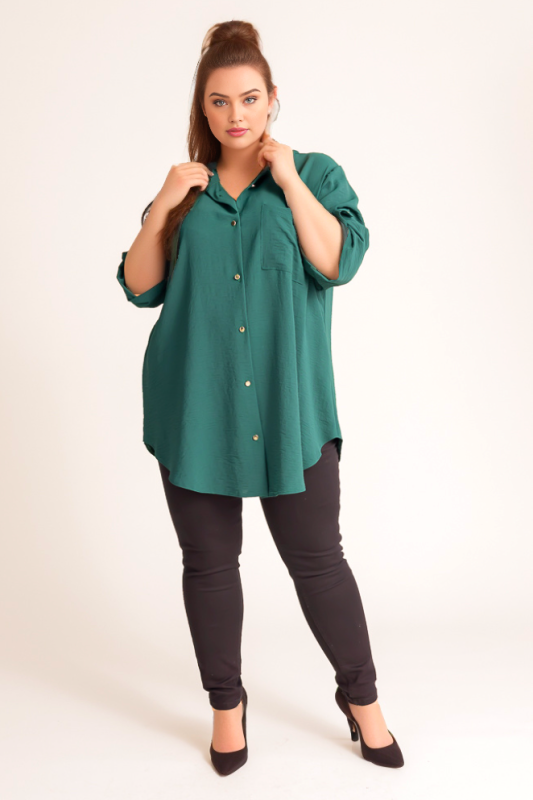 Koszula plus size z kieszonką na biuście ( 46-56) 