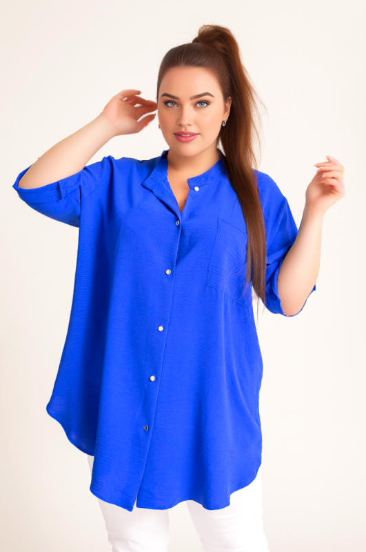 Koszula plus size z kieszonką na biuście ( 46-56) 
