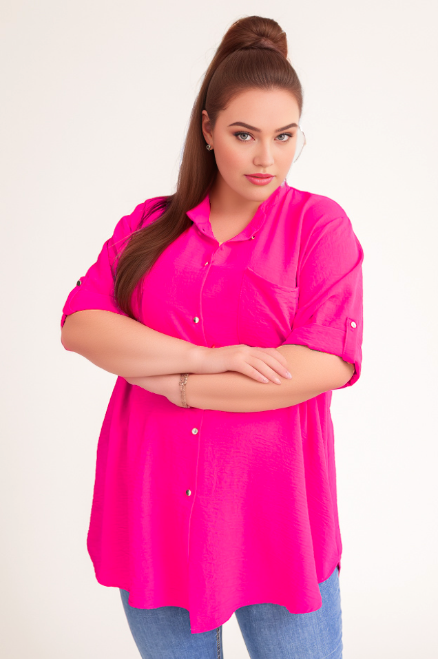 Koszula plus size z kieszonką na biuście ( 46-56) 