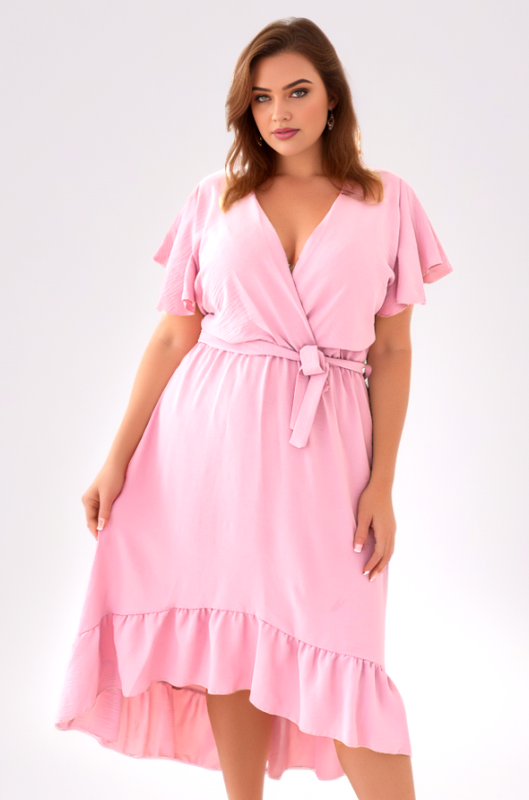 Asymetryczna sukienka plus size z falbankami Rio  ( r. 44-54)  