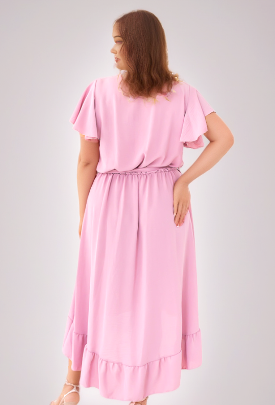 Asymetryczna sukienka plus size z falbankami Rio  ( r. 44-54)  