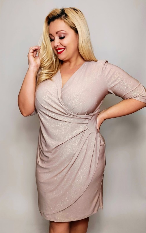 Sukienka plus size z brokatem NICOLE  ( r. 46-52)