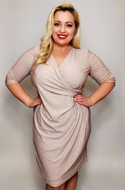 Sukienka plus size z brokatem NICOLE  ( r. 46-52)