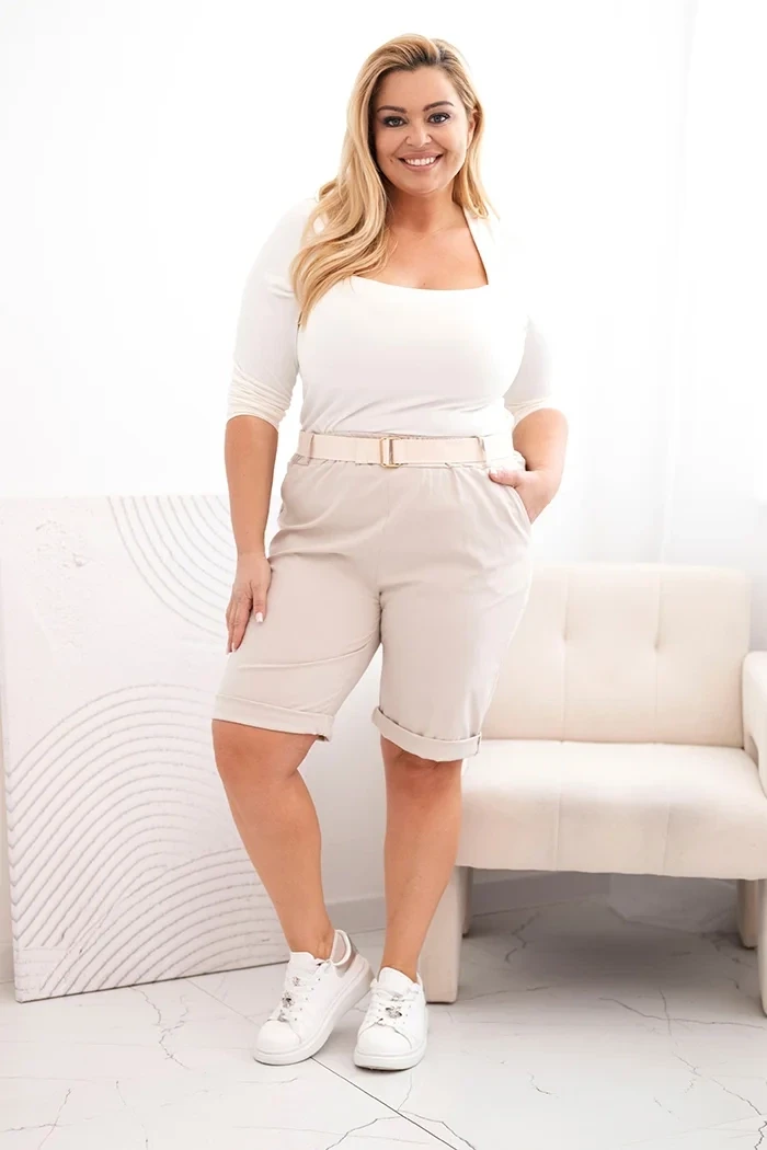 Spodenki plus size z paskiem ( 44-50)