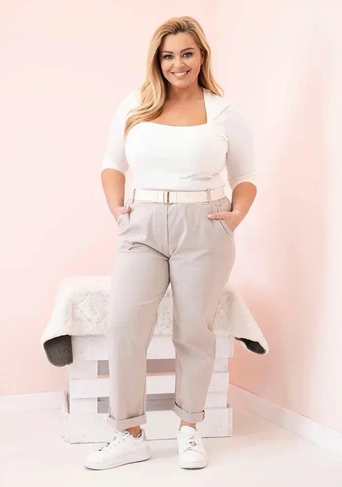 Spodnie plus size z paskiem ( 44-50) 