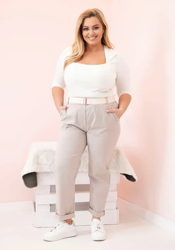 Spodnie plus size z paskiem ( 44-50) 