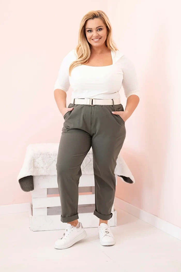 Spodnie plus size z paskiem ( 44-50) 