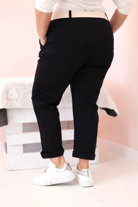 Spodnie plus size z paskiem ( 44-50)  