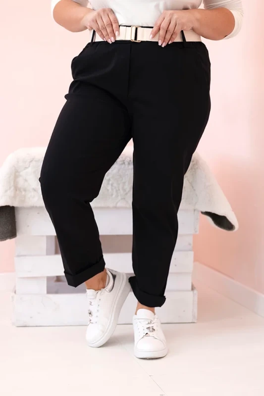 Spodnie plus size z paskiem ( 44-50)  