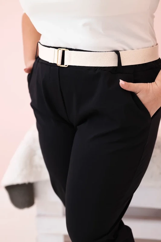 Spodnie plus size z paskiem ( 44-50)  