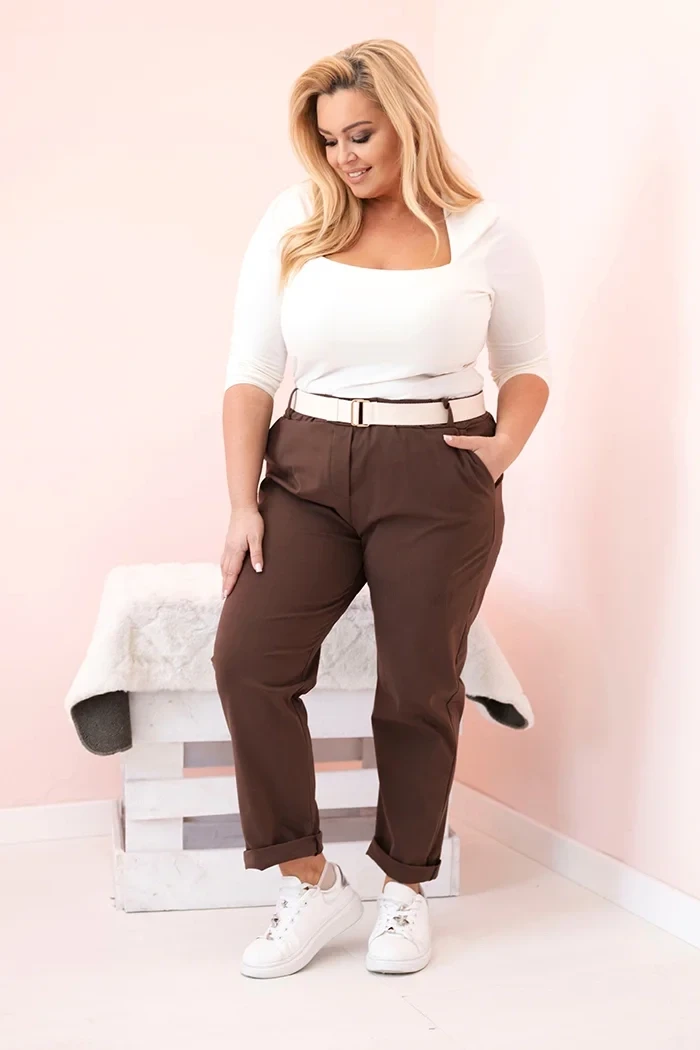 Spodnie plus size z paskiem ( 44-50)  