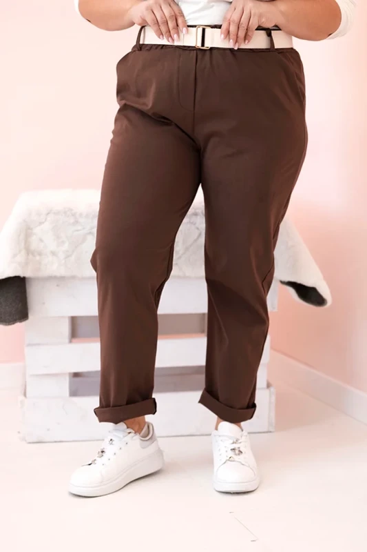 Spodnie plus size z paskiem ( 44-50)  