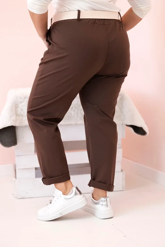 Spodnie plus size z paskiem ( 44-50)  