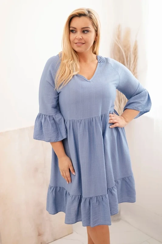 Sukienka plus size z ażurowymi plecami ( r. 44-50) - 100 % wiskoza 