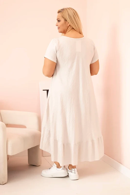 Sukienka plus size z krótkim rękawem i falbaną 100% wiskoza ( r. 46-52)