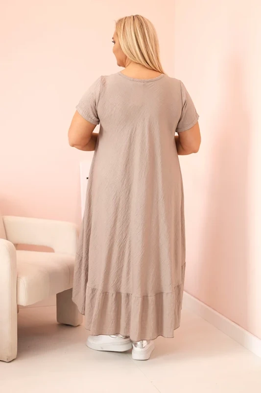 Sukienka plus size z krótkim rękawem i falbaną 100% wiskoza ( r. 46-52) 