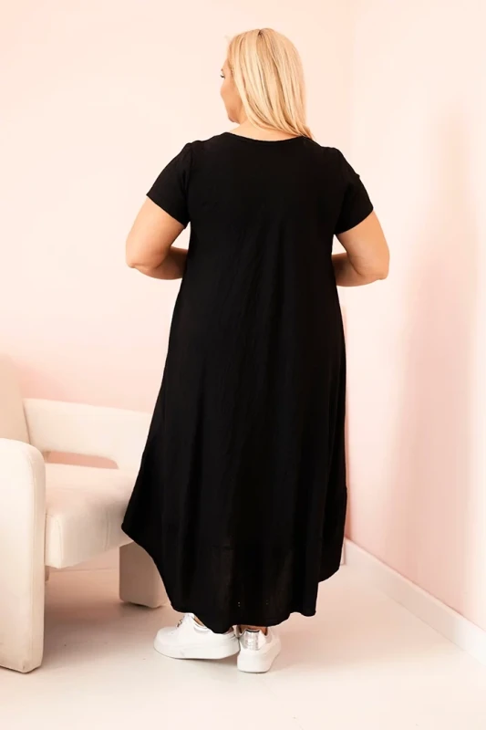 Sukienka plus size z krótkim rękawem i falbaną 100% wiskoza ( r. 46-52) 
