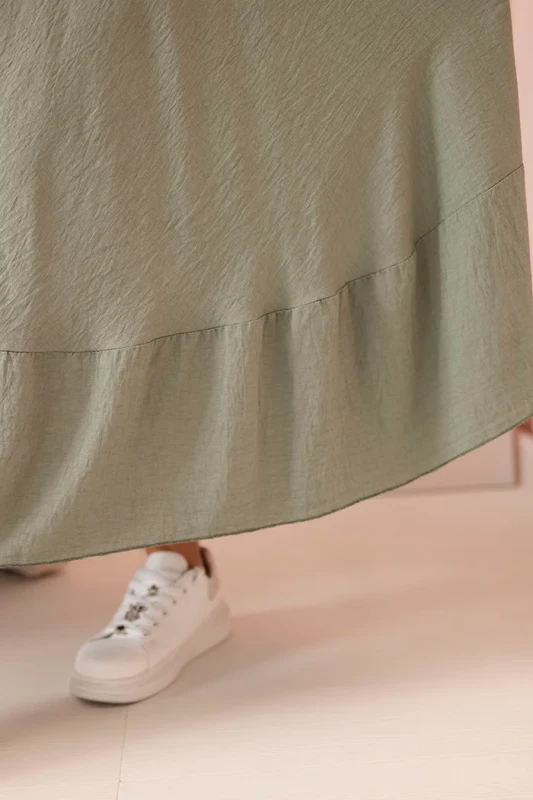 Sukienka plus size z krótkim rękawem i falbaną 100% wiskoza ( r. 46-52)