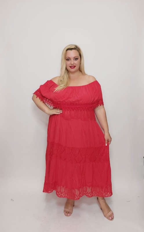   Koronkowa sukienka plus size hiszpanka MAXI ( r. 46-54)  