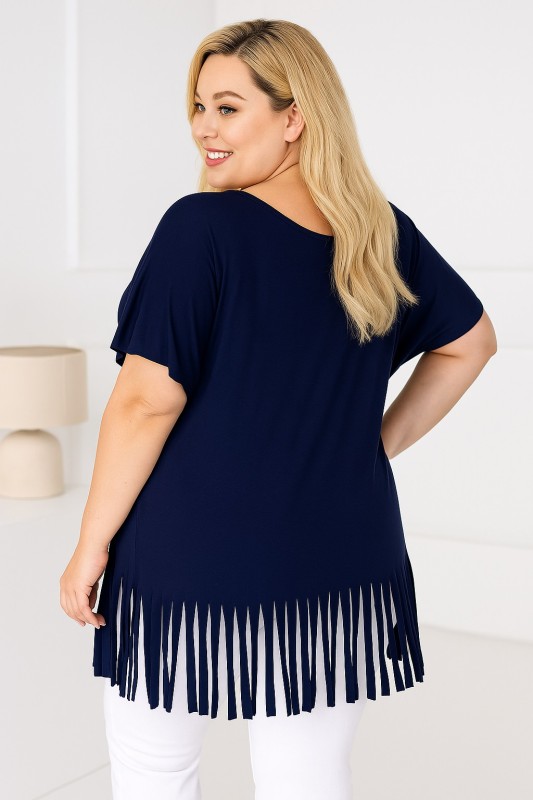 Tunika plus size z frędzlami ( r. 48-56) 