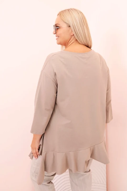 Bluzka plus size z  falbanką ( r. 48-56)  