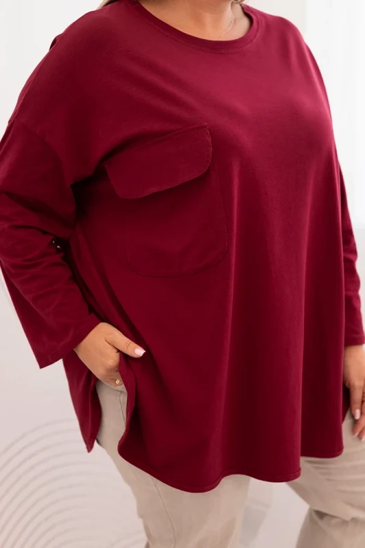 Bluzka plus size z  kieszonką ( r. 48-56)  