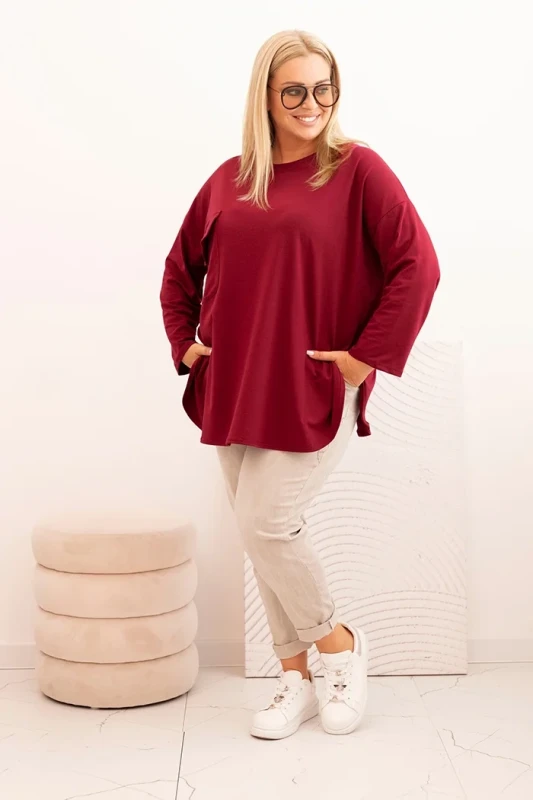 Bluzka plus size z  kieszonką ( r. 48-56)  