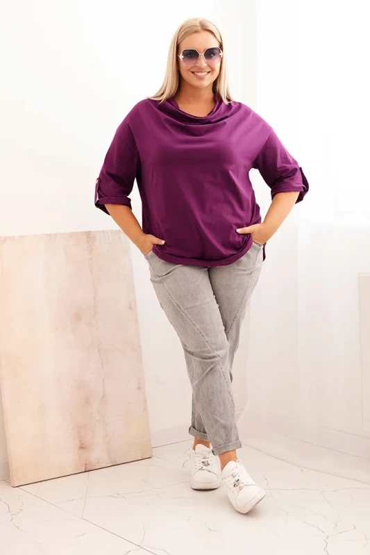 Bluzka plus size z  dekoltem wodnym ( r. 46-54)   