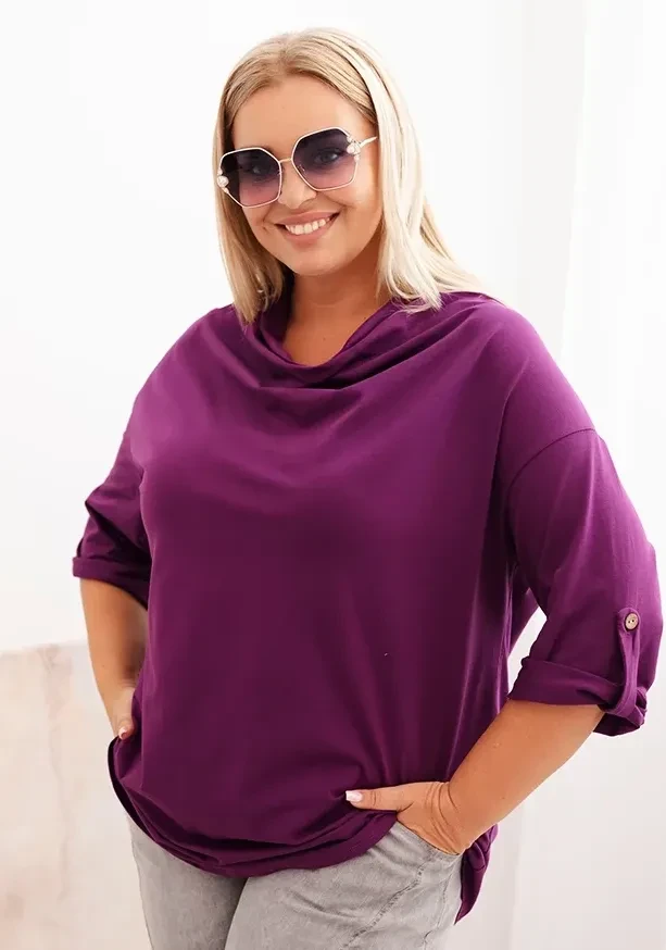 Bluzka plus size z  dekoltem wodnym ( r. 46-54)   