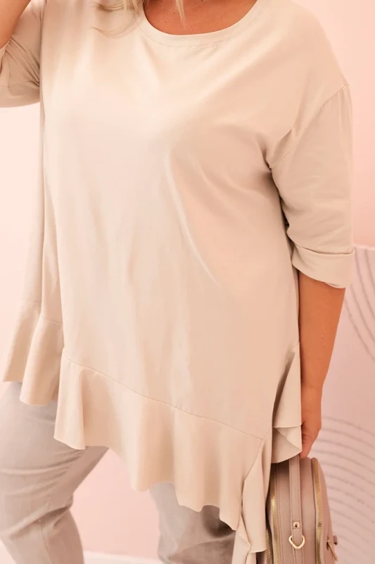 Bluzka plus size z  falbanką ( r. 48-56)   