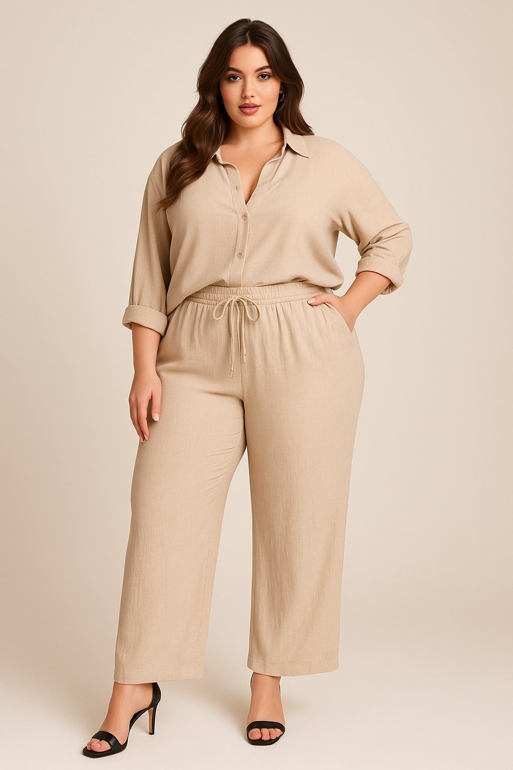 Komplet Plus Size - koszula + spodnie ( 48-54) 