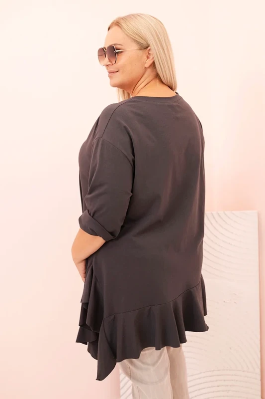 Bluzka plus size z  falbanką ( r. 48-56)   