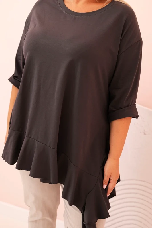 Bluzka plus size z  falbanką ( r. 48-56)   