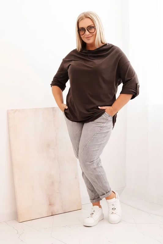 Bluzka plus size z  dekoltem wodnym ( r. 46-54)     