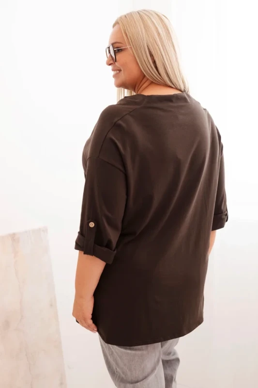 Bluzka plus size z  dekoltem wodnym ( r. 46-54)     