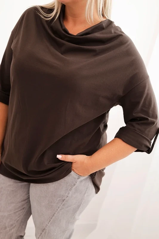 Bluzka plus size z  dekoltem wodnym ( r. 46-54)     