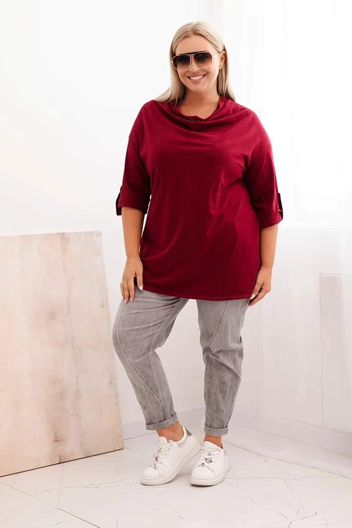 Bluzka plus size z  dekoltem wodnym ( r. 46-54)     