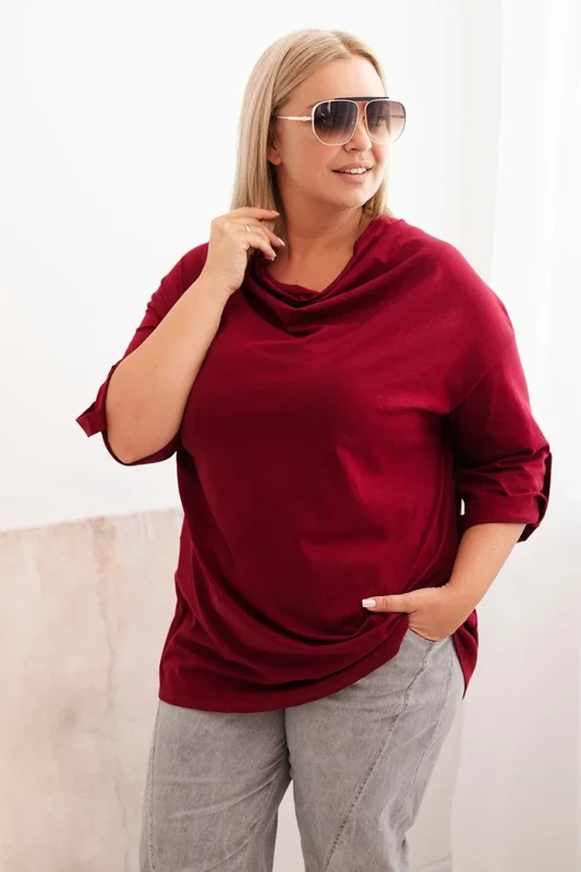 Bluzka plus size z  dekoltem wodnym ( r. 46-54)     