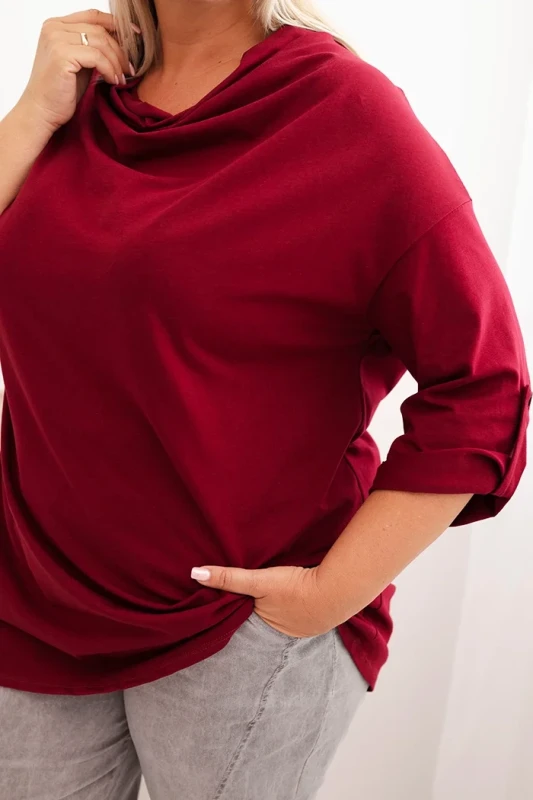 Bluzka plus size z  dekoltem wodnym ( r. 46-54)     