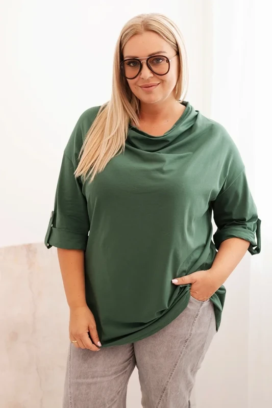Bluzka plus size z  dekoltem wodnym ( r. 46-54)      