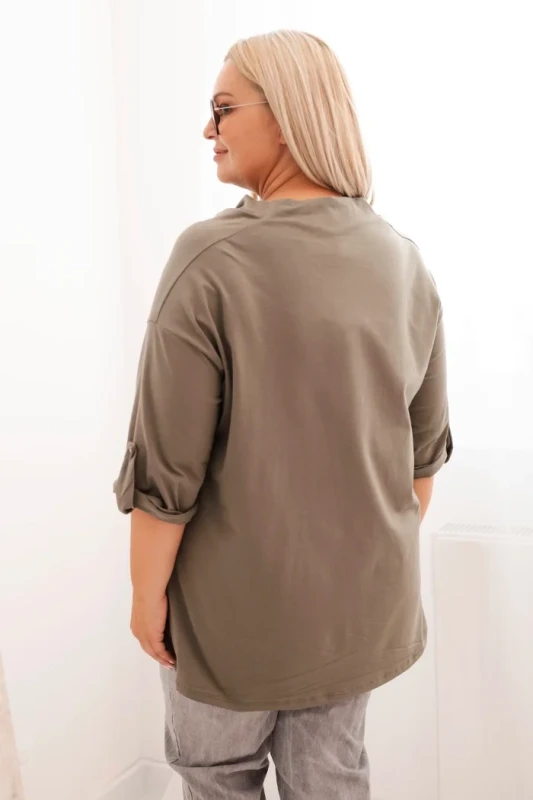 Bluzka plus size z  dekoltem wodnym ( r. 46-54)       