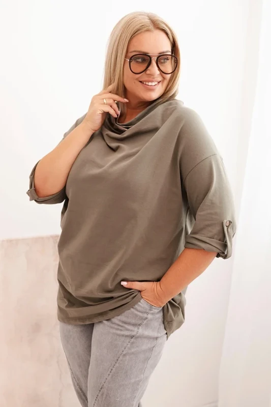 Bluzka plus size z  dekoltem wodnym ( r. 46-54)       